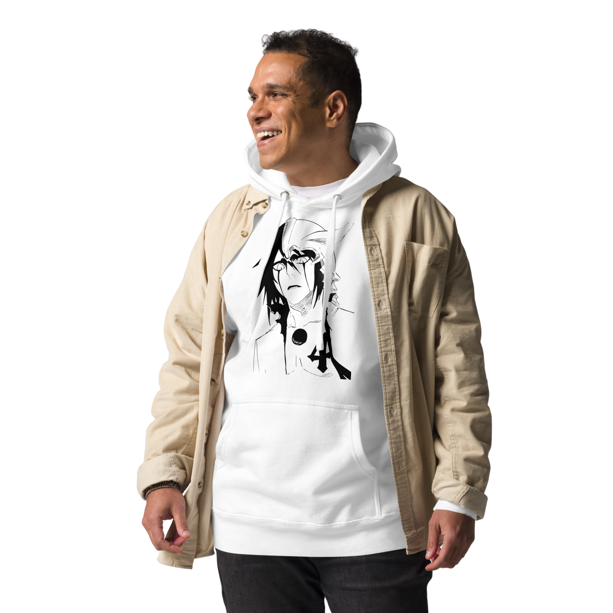 Sudadera Moero blanca con capucha unisex Ulquiorra Cipher